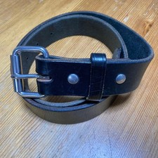 Vintage Black Leather Belt Made in USA with No Buckle Damage