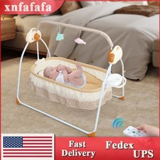 Power Baby Crib Cradle Intelligent Bluetooth Newborn Auto Swing Bouncer Bed