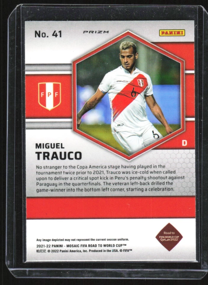2021 Panini Mosaic Road to FIFA World Cup Silver Mosaic Miguel Trauco Rookie - Image 2 of 2