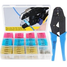 Heat Shrink Butt Splice Wire Connector Insulated Waterproof Crimp Terminals kit