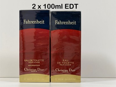Rare Vintage DIOR FAHRENHEIT EDT 100ml x 2 Sealed 1988-1990 Lot