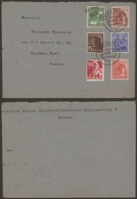 Germany 1948 - Cover Aalen to France - Linear Cancel EPA169