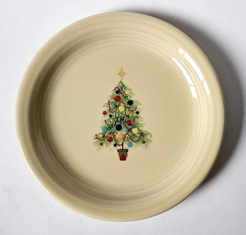 Fiesta 6.5" Appetizer Plate Christmas Tree Ivory Fiestaware NEW