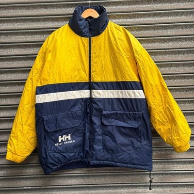Helly Hansen Wende Daunenjacke Navy Gelb Puffer Mantel Herren XL