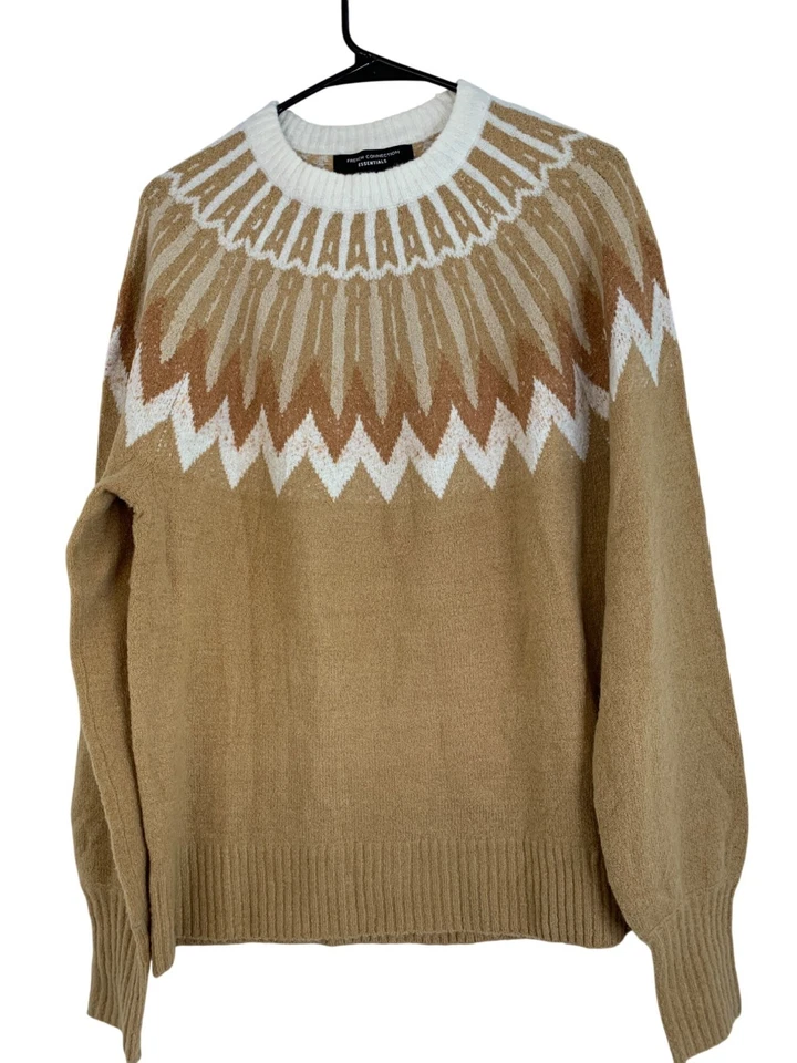 Suéter para mujer French Connection Essentials Fair Isle tostado M Foto 2 de 4