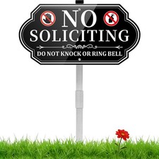 No Soliciting Sign for House, No Soliciting Yard Sign for Front Door Home, Al...