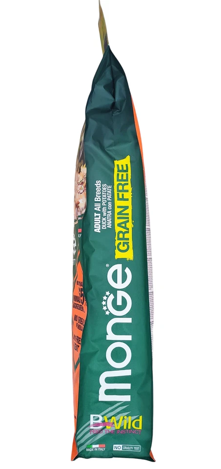 MONGE BWILD GRAIN FREE - All Breeds Adult - Anatra con patate - 12 Kg - Immagine 3 di 4