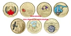 Canada  2020 to 2025 Colored Loonie $1 Dollar 7 Coins Full Set UNC