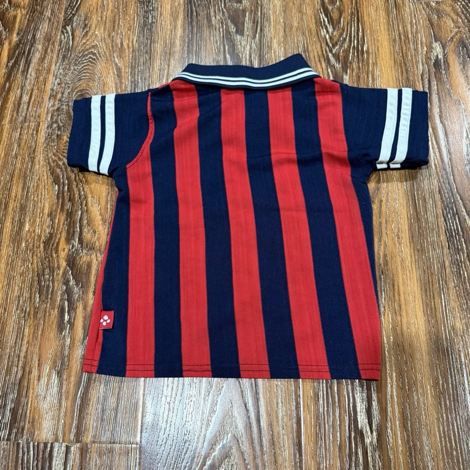 Camisa de Fútbol Vintage Y2K Bebé Snoopy 24 Meses Años 90 Polo Cuello Cacahuetes 24M Roja Foto 4 de 4