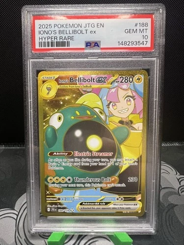 Iono's Bellibolt ex PSA 10 2025 Pokemon SV09 Journey Together JTG EN 188/159
