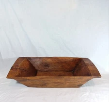 Antique Primitive Carved Wooden Trencher Dough Trough Tray Rustic Home Decor 27"