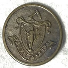 Civil War Or Earlier Massachusetts One Piece  Button