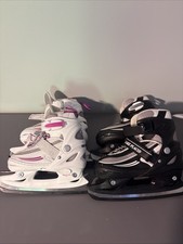 Lake Placid Youth Kids Girls Boys Ice Skates Sz J10-J13 1-4 Adj Lot of 2
