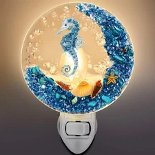Hortsun Plug in Seashell Night Light Ocean Sea Animal Decorative Multicolor 