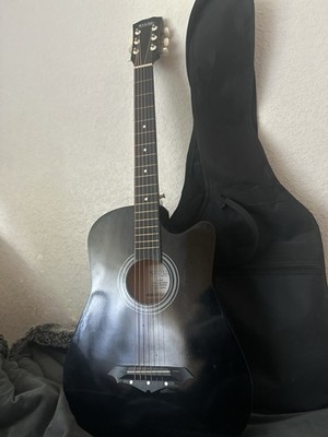 Rocktile Akustikgitarre 6-saitig schwarz Rechtshänder Set mit Gig Bag