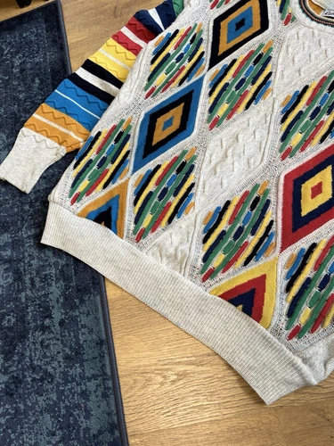 Suéter tejido 3D Carlo Colucci estilo Coogi vintage - raro - Imagen 6 de 17