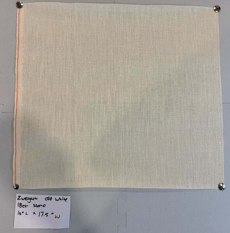 ZWEIGART Mono Blank Needlepoint Canvas IVORY Zweigart 18 MESH 16”x17.5”