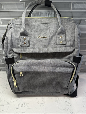 LOVEVOOK Laptop Backpack, 15  Computer Backpack Gray with Gold Hardware NWOT!