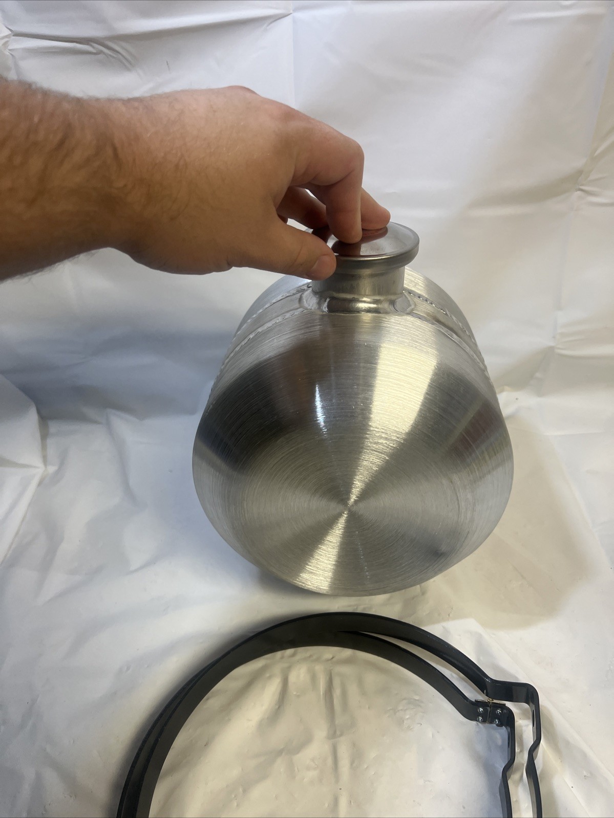 8'' x 8'' Fuel Tank With Baffle 1.75 Gallon 1/4 NPT Round Gas Tank Aluminum Spun