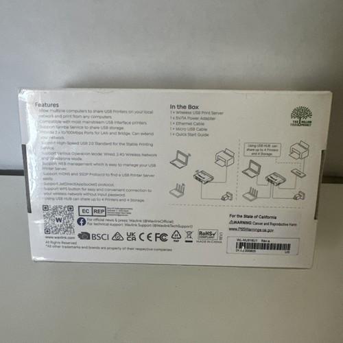 Wavlink Wireless USB Network Printer Server 10/100Mbps to USB2.0 LAN Print Share - Picture 2 of 2