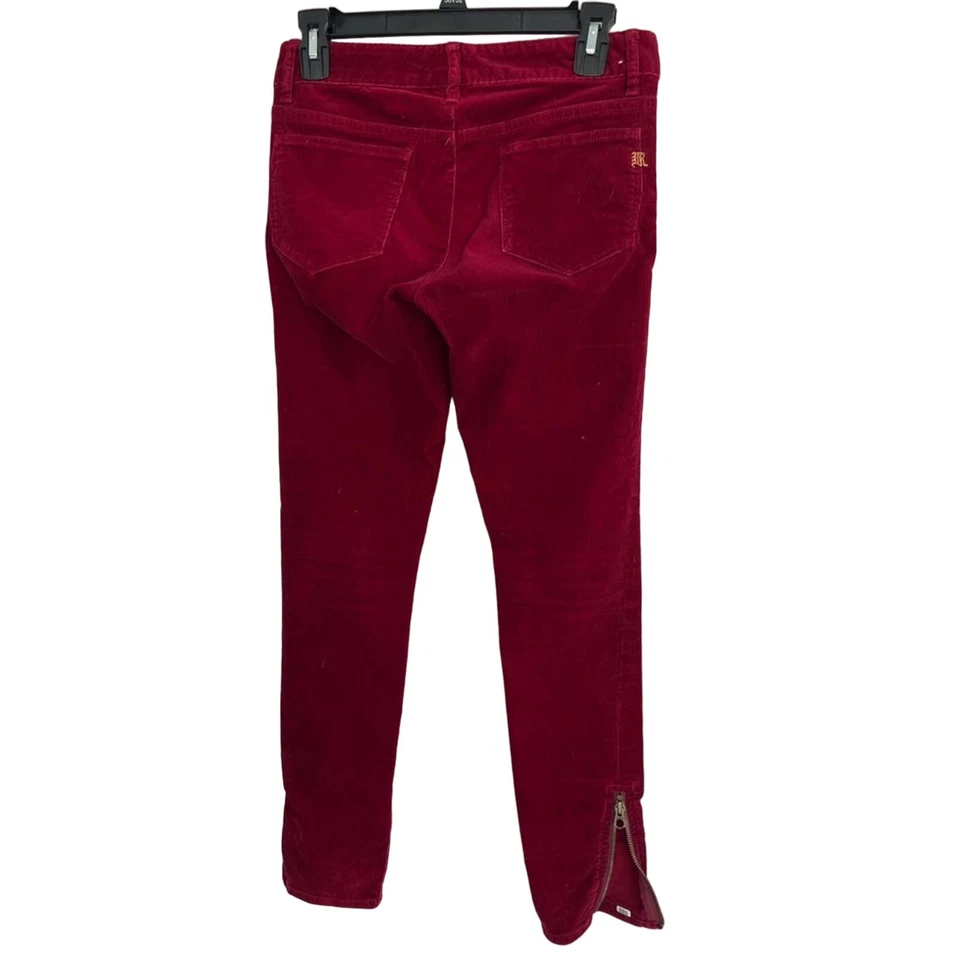 Pantalones acampanados vintage Y2K Ralph Lauren rugby granate pana tiro bajo talla 2 LIMPIOS Foto 2 de 4