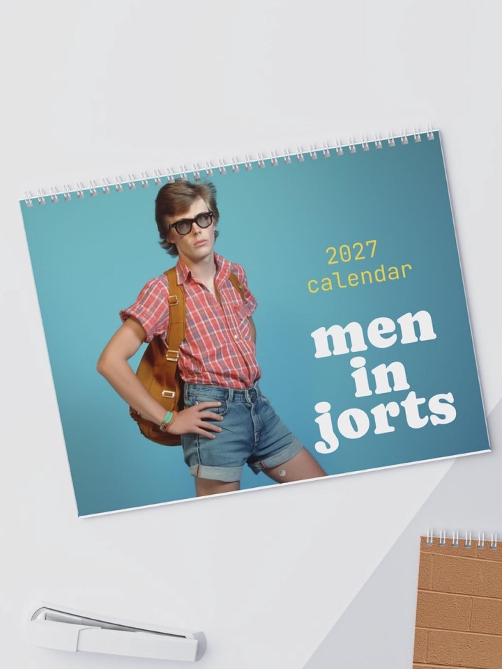 Funny Jean Shorts Calendar 2027, Weird Retro Wall Calendar, Gag Gift