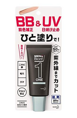 Men's Biore ONE BB&UV Cream SPF50+/PA++++ BB Cream 30g (x 1) Beige Japan Beauty