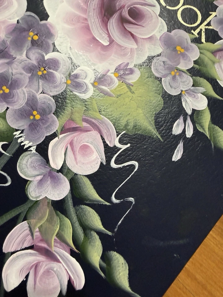 Vintage Jumbo String-Tied Scrapbook Hand painted To Pages Toile Painting - Image 2 of 4