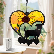 Dog Memorial Suncatcher,Pet Remembrance Gift with Sympathy Card for Loss of D...