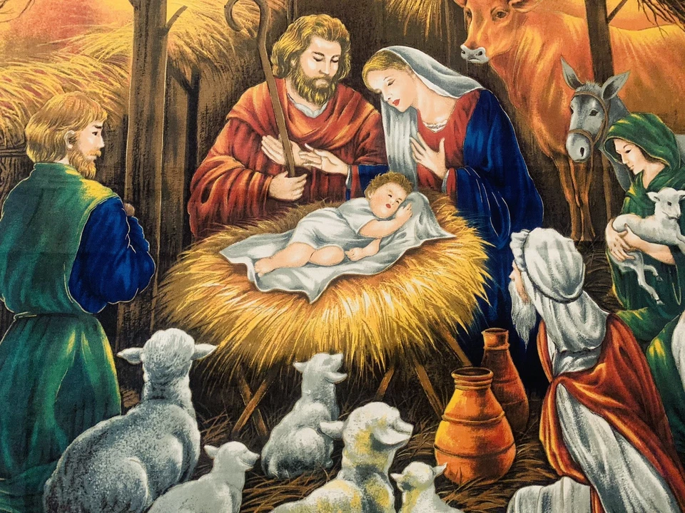 "Panel de tela para pesebre VIP Cranston 2006 artesanía de costura navideña 36"" X 44""" Foto 2 de 4