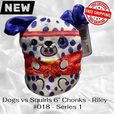 NEU Neu mit Etikett Dogs vs Squirls 6 Zoll Chonks - #018 - Serie 1 - Riley Plüsch KOSTENLOSER VERSAND