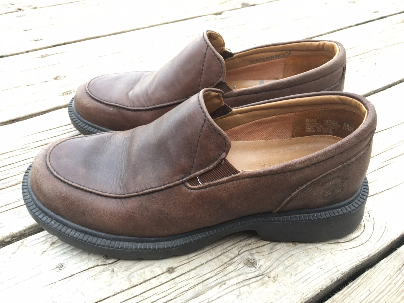 Mocassini Timberland in pelle marrone scarpe impermeabili antiscivolo taglia 5 5M donna