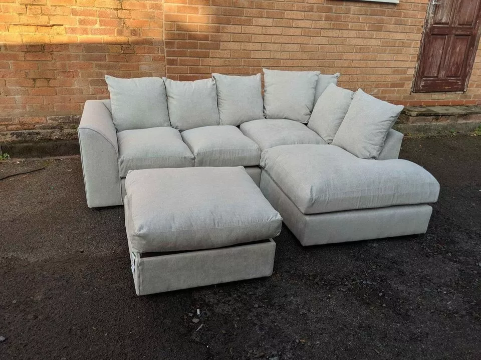 SOFA SALE New kingston fabric corner sofa set with footstool