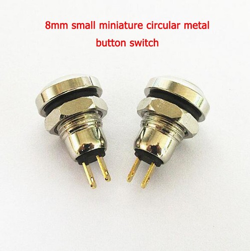 8mm Small Miniature Circular Metal Button Switch Self Resetting ...