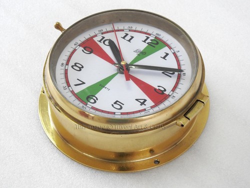 Vintage Schatz Royal Mariner Wall Clock Nautical Brass Slave Ship Germany Clock - Picture 7 of 11