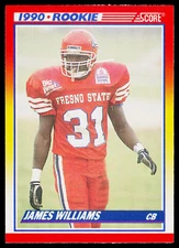 James Williams, 1990 Score, #641, Fresno State Bulldogs, RC