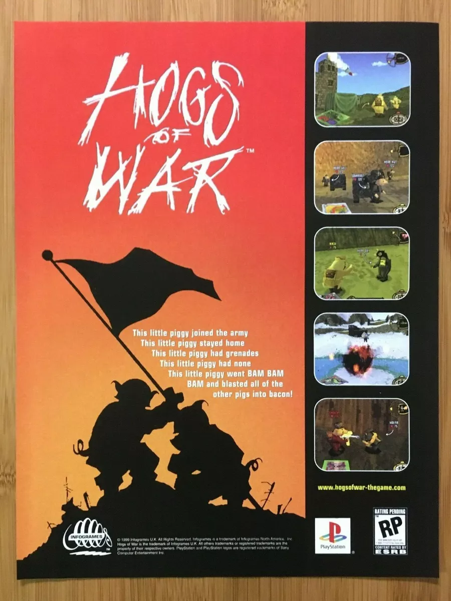 2000 Hogs of War Playstation 1 PS1 PSX Vintage Print Ad Poster
