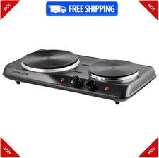 Portable Small Electric Stove Top 2 Burners Range Double Hot Plate Countertop