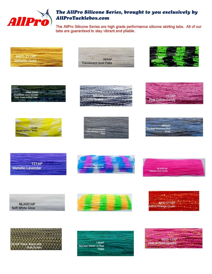 Silicone Tabs Skirts, Jig Skirts, Lure Skirts 25 or 100ct FREE SHIP OVER $26.00 - Image 3 of 4