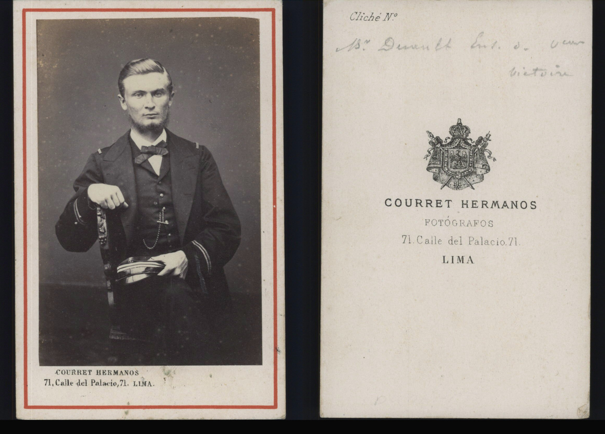 Courret Hermanos Tirage Albuminé – Officier Marine Berthoud – 1865 CDV