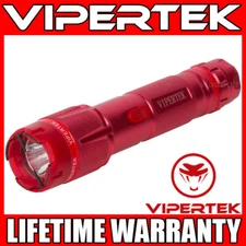 VIPERTEK Stun Gun VTS-T03 RED 500 BV Metal Rechargeable LED Flashlight