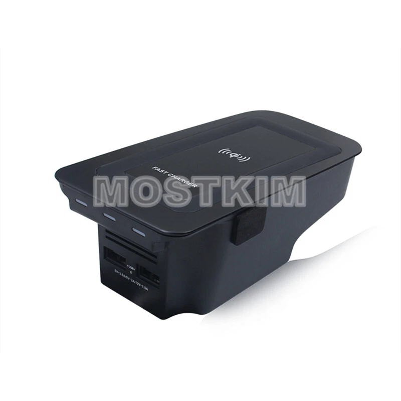 Consola central de carga de teléfono con cargador de coche inalámbrico para Volvo S60 V60 2018-2021 Foto 2 de 4