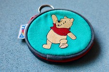 Rare Disney Winnie the Pooh Zipper Coin Purse Pouch Teal Green 4"x3.5"