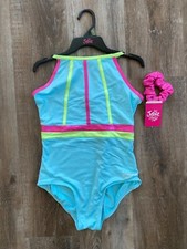 JUSTICE NEW Girls Blue High Neck Leotard Size XL 16/18 Gymnastics Dance NWT