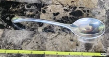 VINTAGE EUORPEAN STYLE SILVERPLATED CURVED HANDLED SERVING SPOON