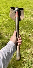 WWII Military Trench Shovel Folding Wood Handle Tombo Dragonfly Logo