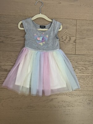 2T rainbow unicorn tulle tutu toddler dress 