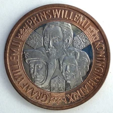 NETHERLANDS DELFT 5 DELFTSCHE DUYT 1246-1996 Bimetallic UNC Local currency KK7.2