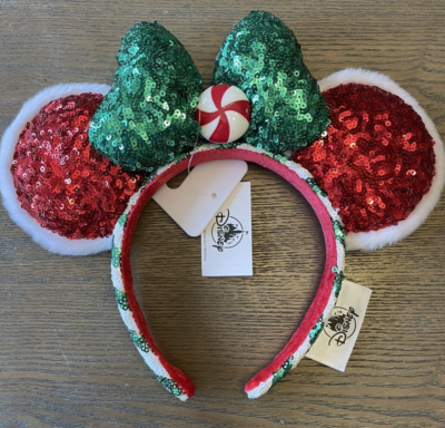 Disney Parks Exclusive Holiday Headband Ears Christmas Christmas Holiday Minnie Ears Wreath Bow Disney Parks  main image 4