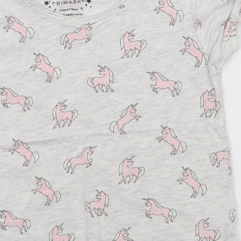 Primark Girls Grey Cotton blend T-Shirt Size 5-6 Years image 10